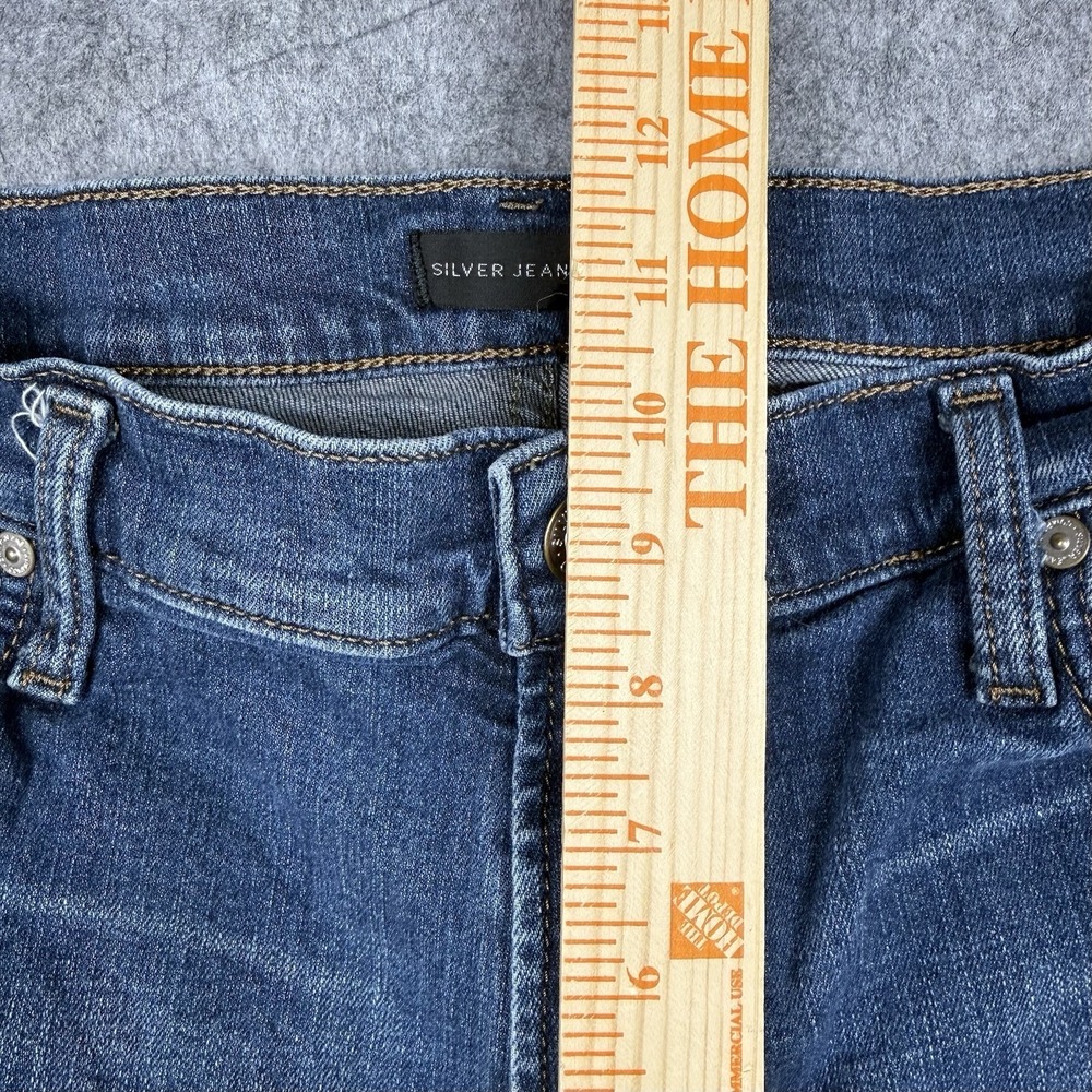 Silver Zac Jeans Mens 38x32 (Fits 38x30) Blue Stretch Denim Dark Wash Low Rise - Picture 4 of 14